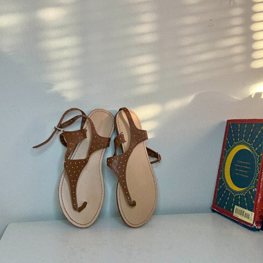 Forever XXI Brown Studded Sandals